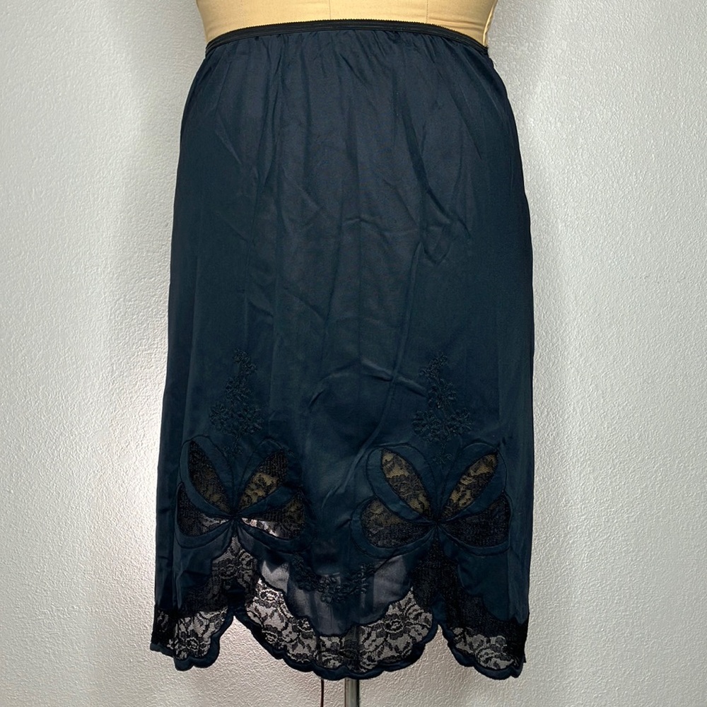 Vintage Black Slip with Lace Detail